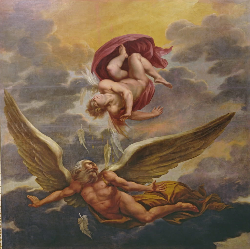 Dedalo e Icaro - affresco, Collection of the Earl of Pembroke, Wilton House, Wilts